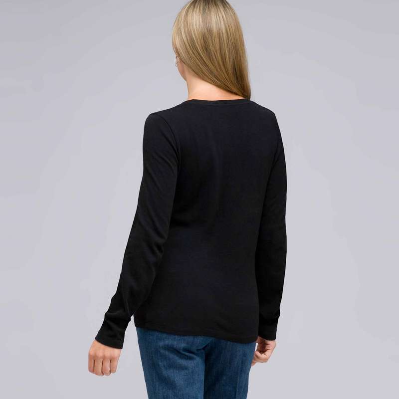 Long Sleeve Appliqued Crew Neck, , large