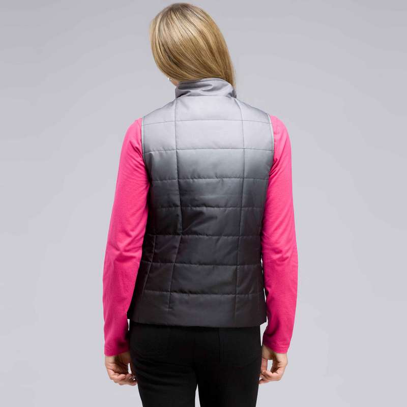 Mock Neck Quilted Vest, , large