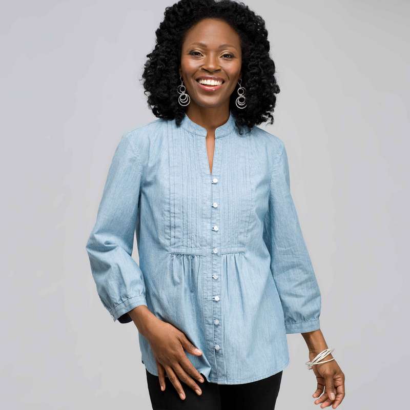 3/4 Sleeve Bib Front Top