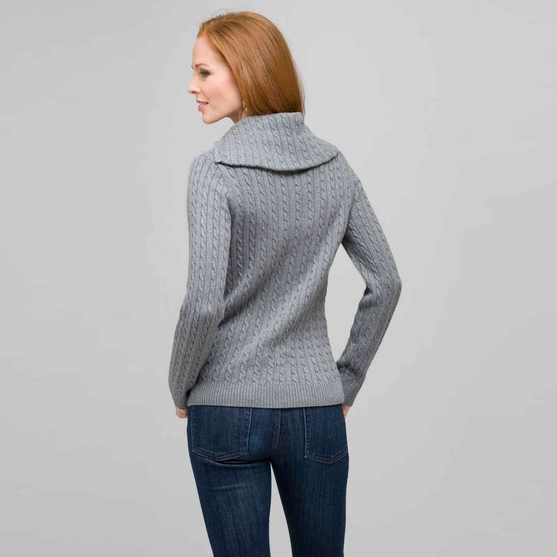 Long Sleeve Button Out Turtle Neck, Grey Heather, large