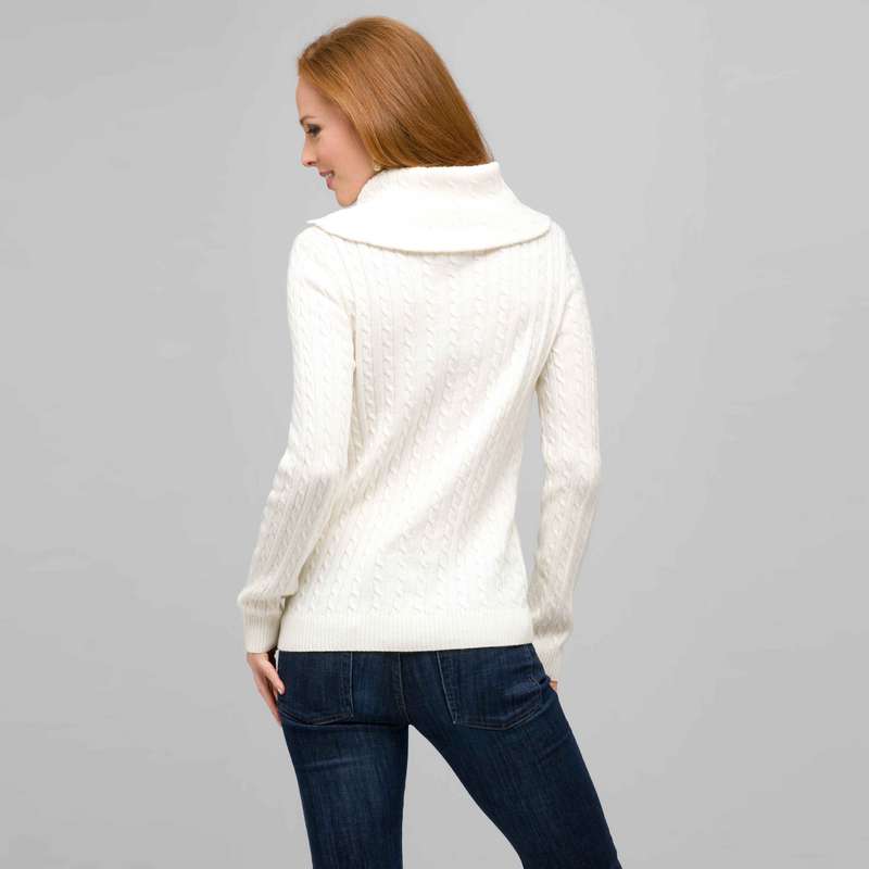 Long Sleeve Button Out Turtle Neck, Sugar, large