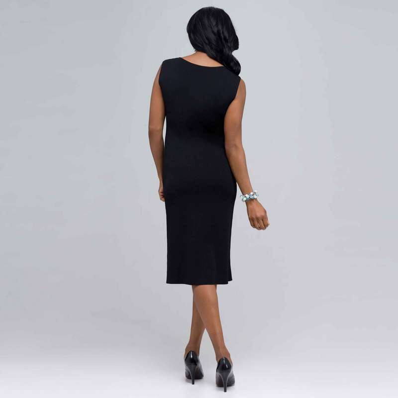 Boat Neck Sleeveless Sheath Dress., , large